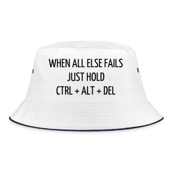 Quote / Gaming / Geek / Gamer / Computer / Game - Bucket Hat - white/navy - Front