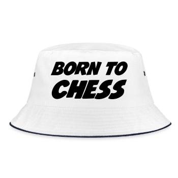 Chess / Schach / Spiel / Geek - Bucket Hat - Weiß/Navy - Vorne