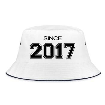 Since 2017 | Athletic Varsity Style Date - Bucket Hat - white/navy - Front
