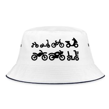 Evolution Motorcycle motorcycling motocross bike - Bucket Hat - white/navy - Front