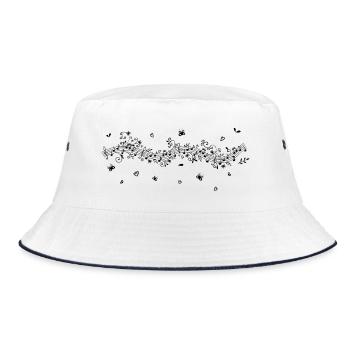 Musical notes - Bucket Hat - white/navy - Front