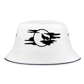 The Black Wolf - Bucket Hat - white/navy - Front