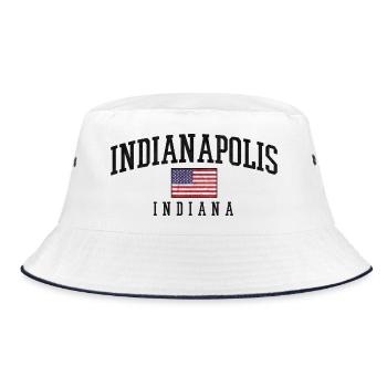 Indy Pride Flag Look Indiana - Bucket Hat - white/navy - Front