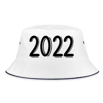 2022 - Bucket Hat - Weiß/Navy - Vorne