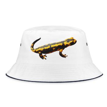 lurch, amphibie, Feuersalamander, tiermotive mann - Bucket Hat - Weiß/Navy - Vorne
