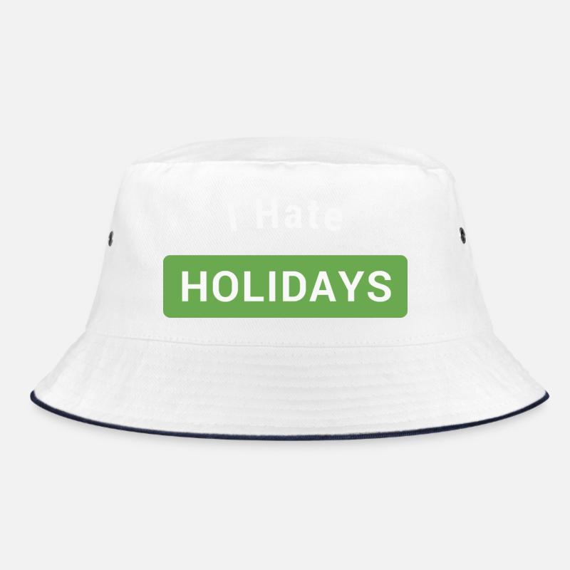I hate holidays - Bucket Hat - white/navy