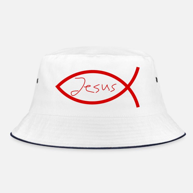 Jesus fish Ichthys fish fish Bucket Hat