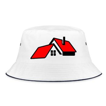 Maison avec logo de toit rouge - Bob - blanc/marine - Devant