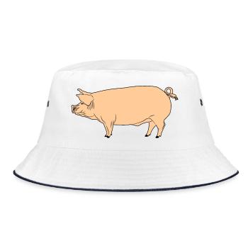 Cochon rose - Bob - blanc/marine - Devant