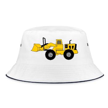 Bulldozer jaune - Bob - blanc/marine - Devant