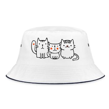 Chats, amis - Bob - blanc/marine - Devant