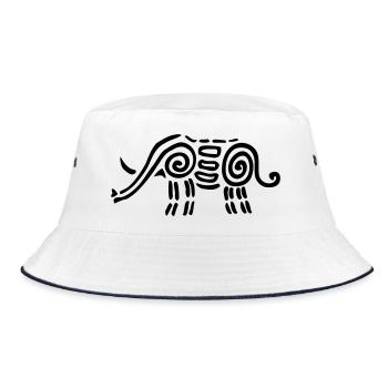 Elefant1 - Bucket Hat - Weiß/Navy - Vorne