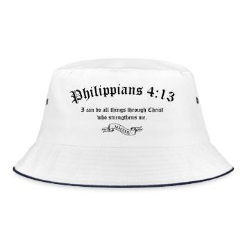 Philipper 4:13 - Bucket Hat - Weiß/Navy - Vorne