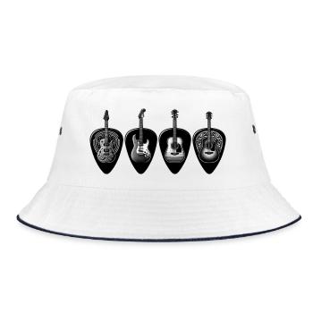Black & White Guitar Quartet - Bucket Hat - white/navy - Front