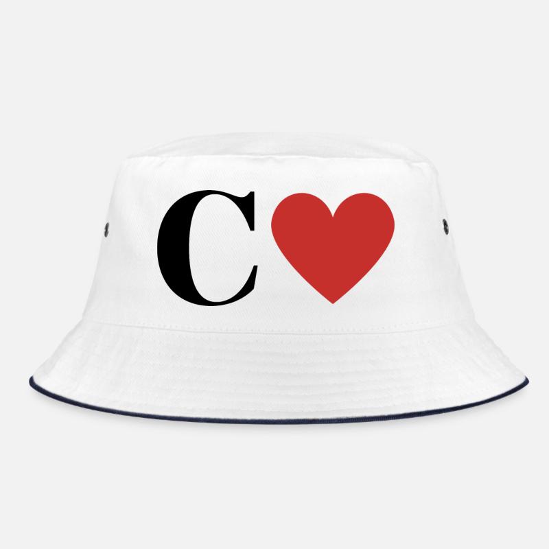 Buchstabe c rotes Herz Bucket Hat