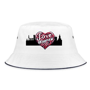 Warsaw, I Love Warsaw - Bucket Hat - white/navy - Front