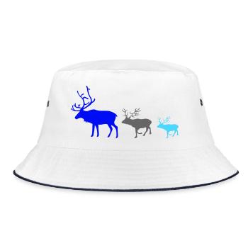 reh familie - Bucket Hat - Weiß/Navy - Vorne