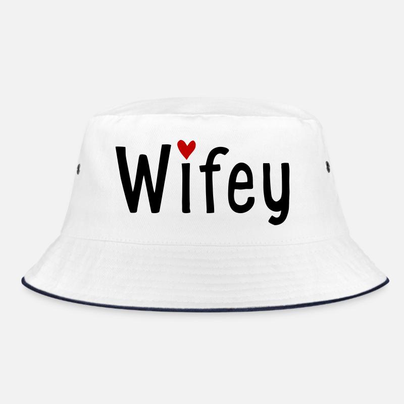 Ehefrau - Bucket Hat - Weiß/Navy