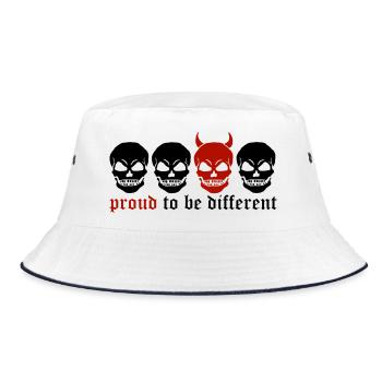 DIFFERENT SKULL - 2C - Bucket Hat - Weiß/Navy - Vorne