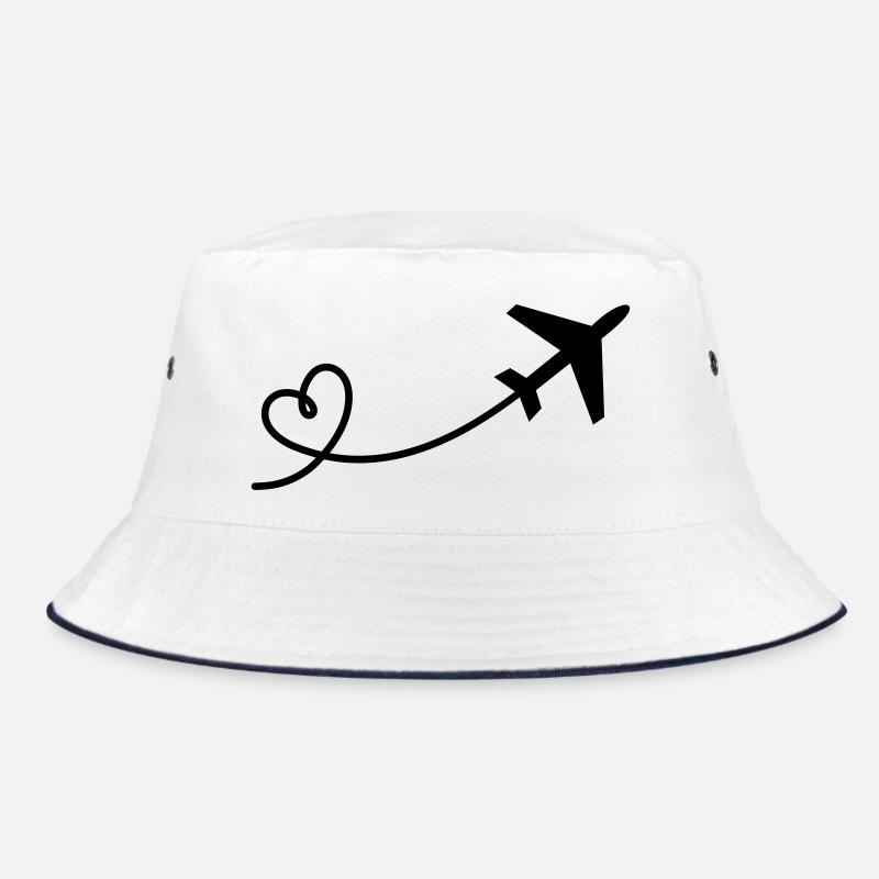 Flugzeug mit Herz Bucket Hat