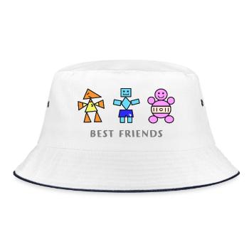 Best Friends Trio Geometric Toys - Bucket Hat - white/navy - Front