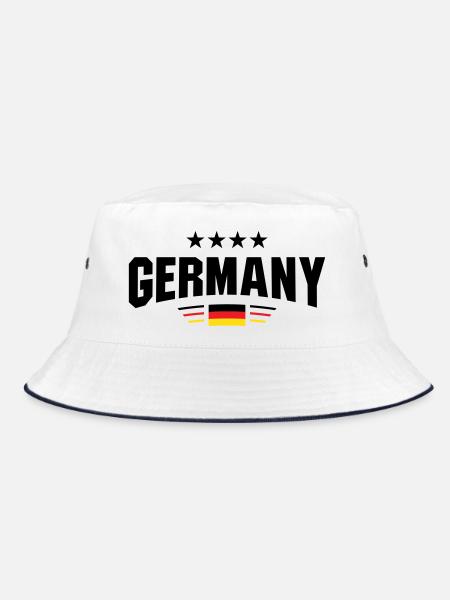 Germany Fankurve - Bucket Hat - Weiß/Navy - Vorne
