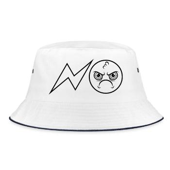 NO / Nope / No / Never / No - Bucket Hat - white/navy - Front