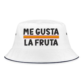 Ich mag Obst, Flagge Spaniens - Bucket Hat - Weiß/Navy - Vorne