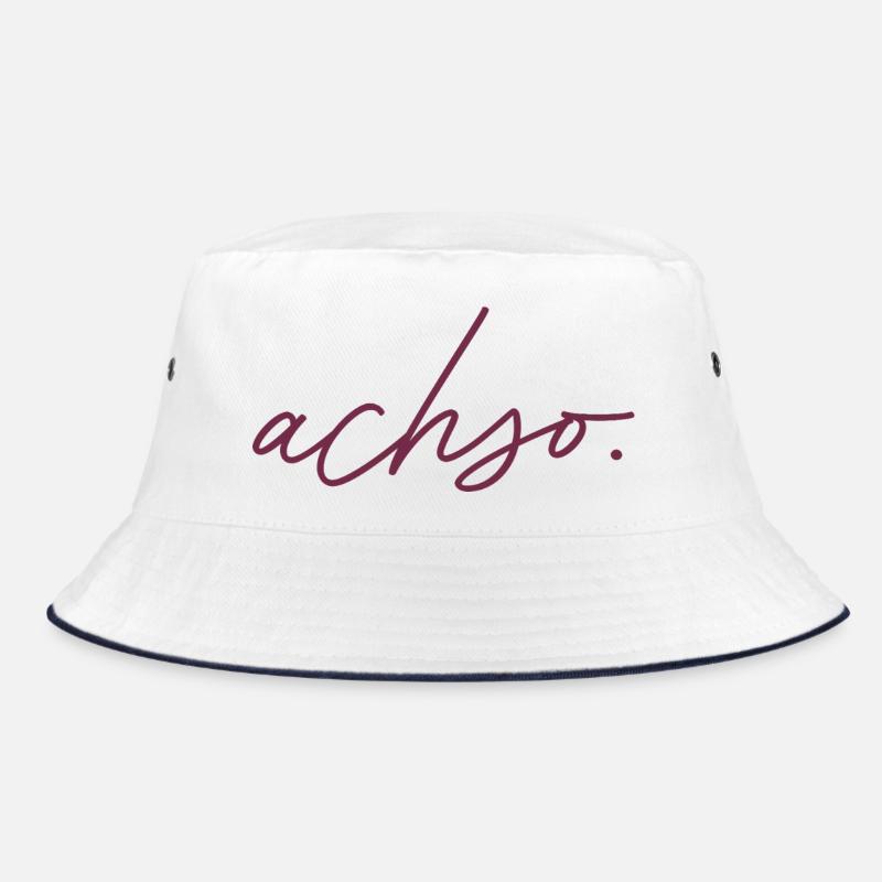 achso. - Bucket Hat - Weiß/Navy