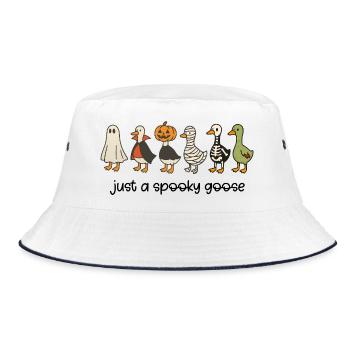 Gruseliges Herbst-Bauernhoftier-Design - Bucket Hat - Weiß/Navy - Vorne