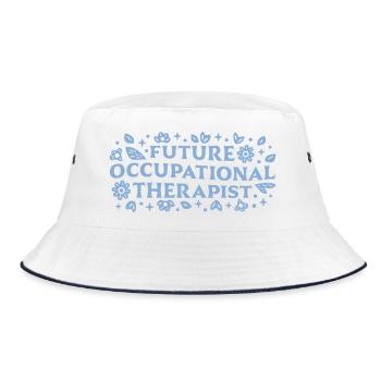 Zukünftige Ergotherapeutin oder studentische Ästhetik - Bucket Hat - Weiß/Navy - Vorne