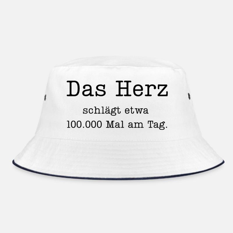 Science Snack Typewriter: Das Herz schlägt - Bucket Hat - Weiß/Navy