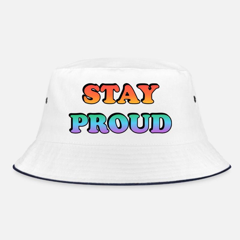 Stay Proud Rainbow Text Bucket Hat