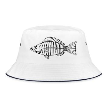 Poisson chemise poisson motif,Cadeau de vêtements de pêche - Bob - blanc/marine - Devant
