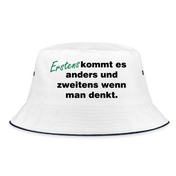 Wenn_man_denkt - Bucket Hat - white/navy - Front