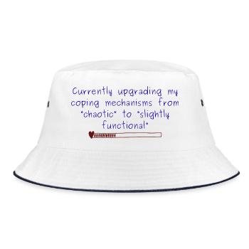 Chaotic to Slightly Functional Coping design - Bucket Hat - white/navy - Front