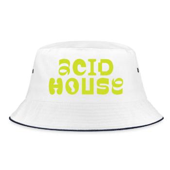 Acid House Musik-Logo-Design - Bucket Hat - Weiß/Navy - Vorne