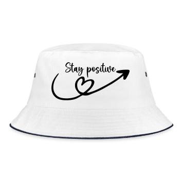stay positiv - Bucket Hat - Weiß/Navy - Vorne
