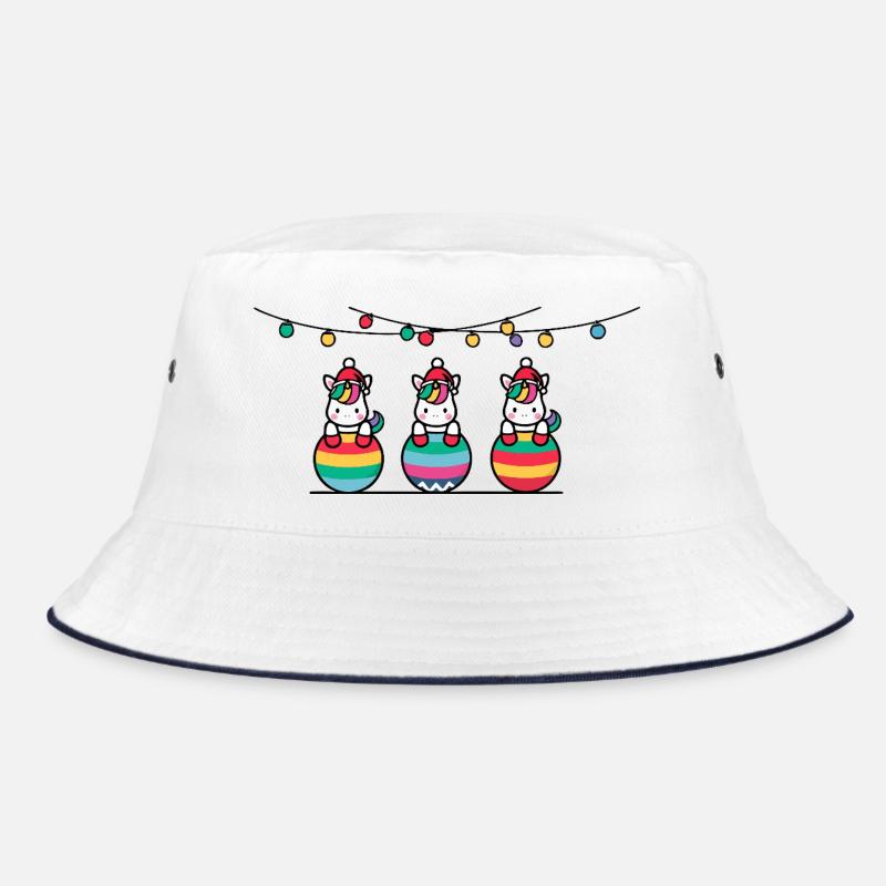 3 Einhörner Weihnachtskugeln Freunde Bucket Hat