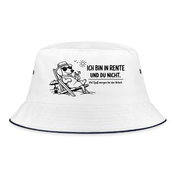 Photo drôle de retraité qui dit teckel - Bob - blanc/marine - Devant