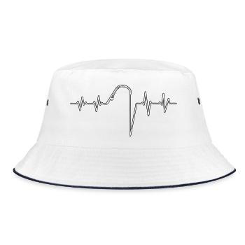 my heart beats for fishing - Bucket Hat - white/navy - Front