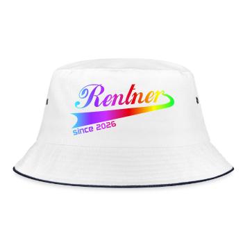 Pull de retraité retraite 2026, casquette - Bob - blanc/marine - Devant