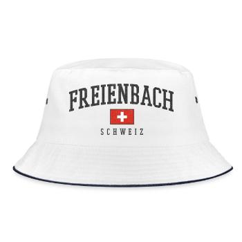 Freienbach Schweiz Emblem - Bucket Hat - Weiß/Navy - Vorne