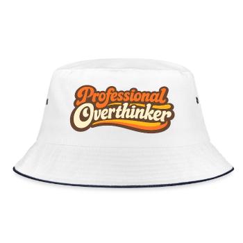 PROFESSIONAL OVERTHINKER Retro - Bucket Hat - white/navy - Front