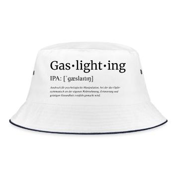 Gaslighting - Bucket Hat - Weiß/Navy - Vorne