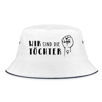 We are the daughters! - Bucket Hat - white/navy - Front
