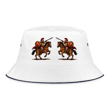 Spartan Equestrian Duel - Bucket Hat - white/navy - Front