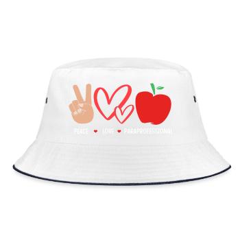 Lehrerassistent Paraprofessional Paraeducator - Bucket Hat - Weiß/Navy - Vorne