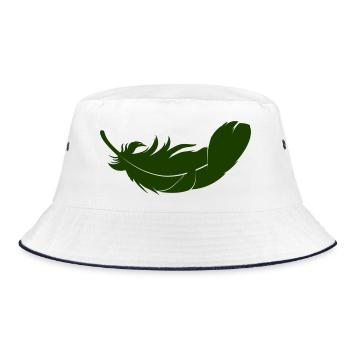 Green Feather Silhouette - Bucket Hat - white/navy - Front