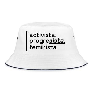 activista.progresista.feminista. - Bucket Hat - white/navy - Front
